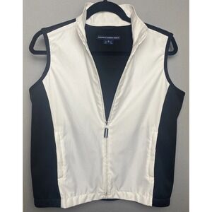 Ralph Lauren Golf Women's  PERFORMANCE WIND VEST Full Zip Medium Black and White